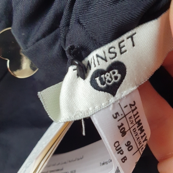 TWINSET NWT‎ Halter Top One-Piece Swimsuit Gold/Black B Cup Women's Size M - Picture 9 of 13